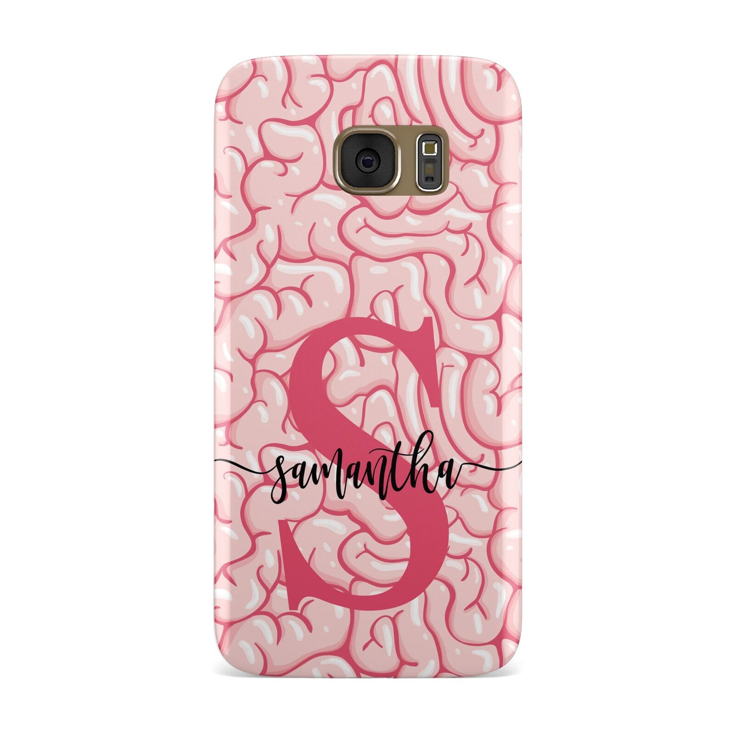 Brain Background with Monogram and Text Samsung Galaxy Case