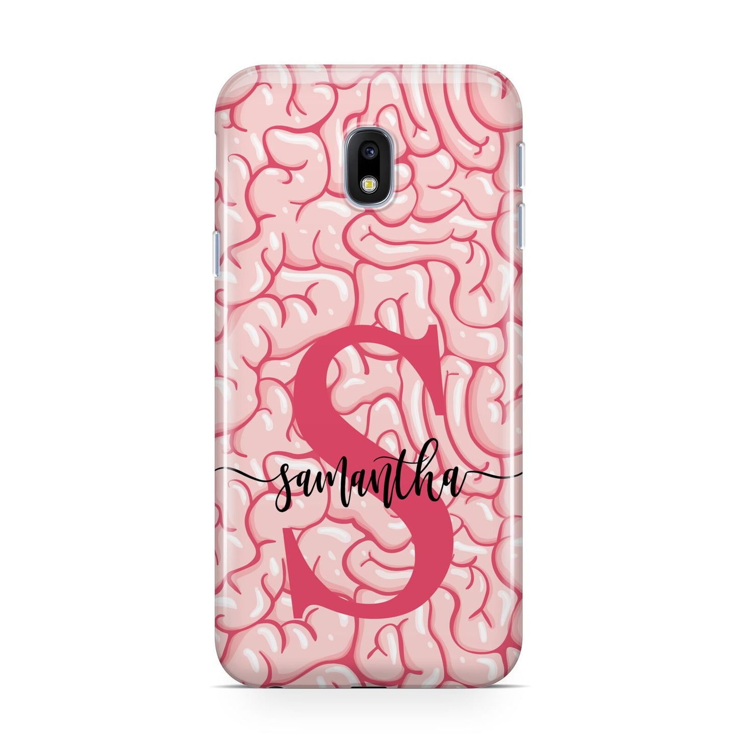 Brain Background with Monogram and Text Samsung Galaxy J3 2017 Case