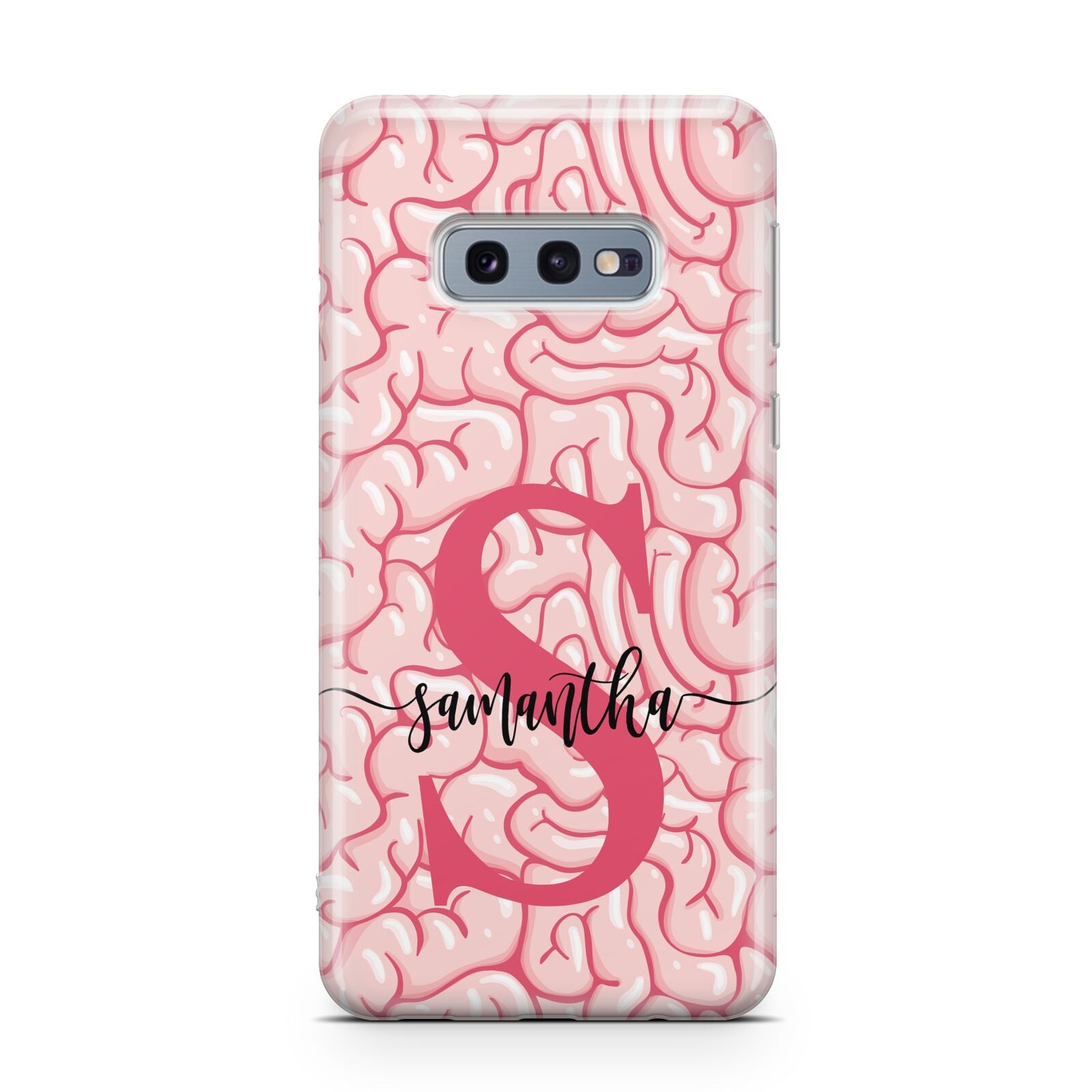 Brain Background with Monogram and Text Samsung Galaxy S10E Case