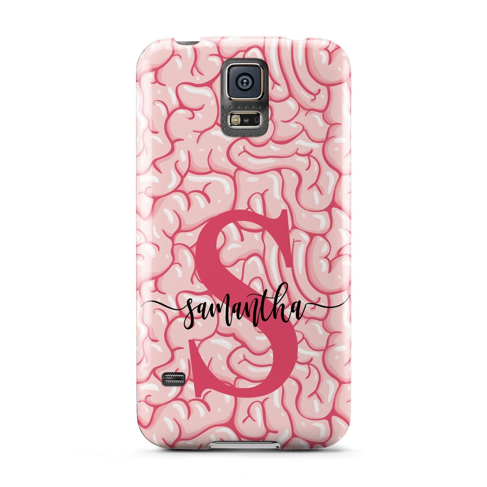 Brain Background with Monogram and Text Samsung Galaxy S5 Case
