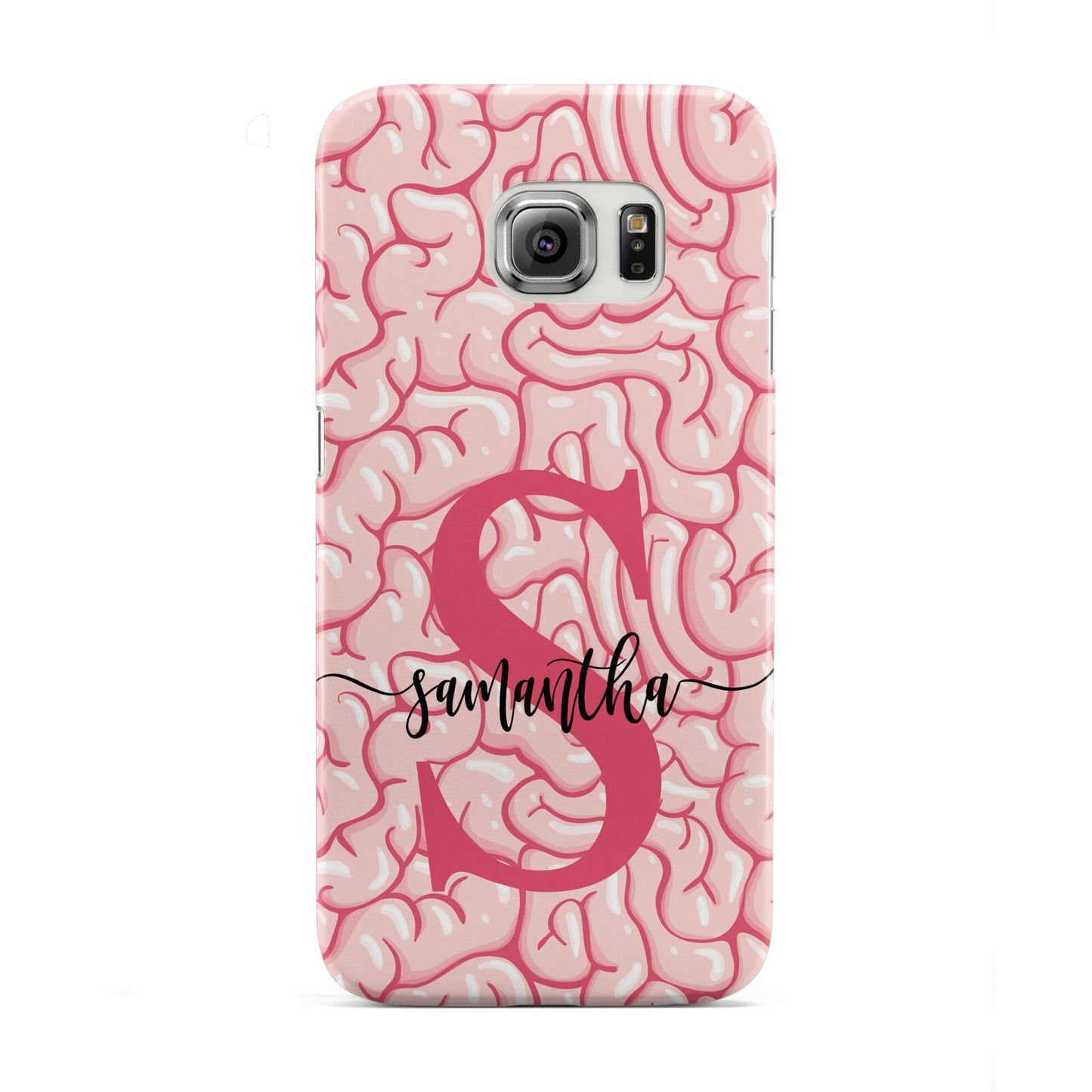 Brain Background with Monogram and Text Samsung Galaxy S6 Edge Case