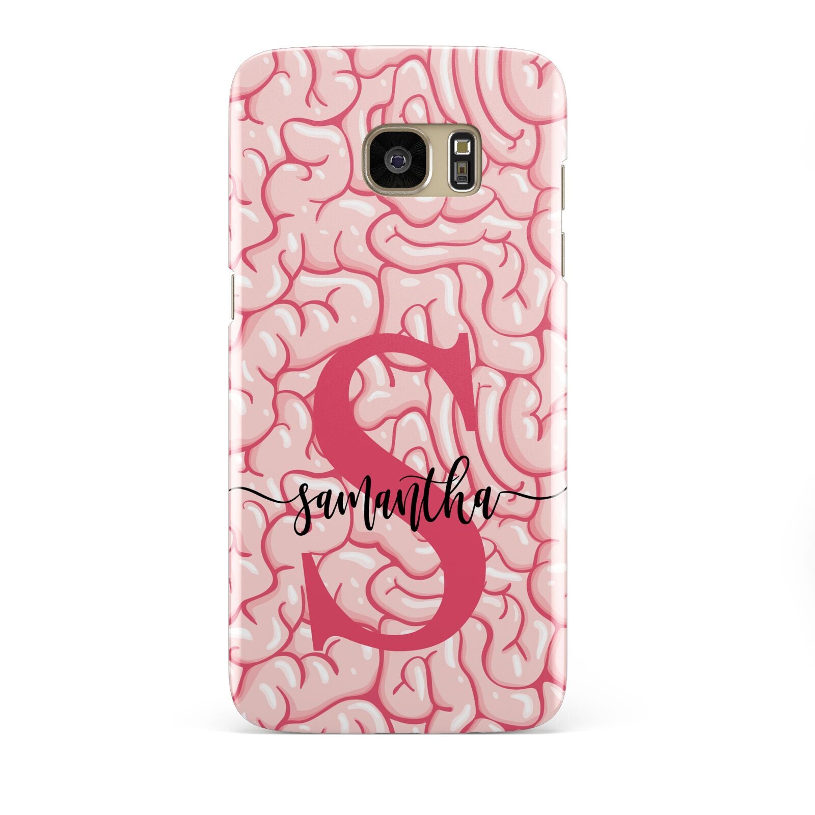 Brain Background with Monogram and Text Samsung Galaxy S7 Edge Case