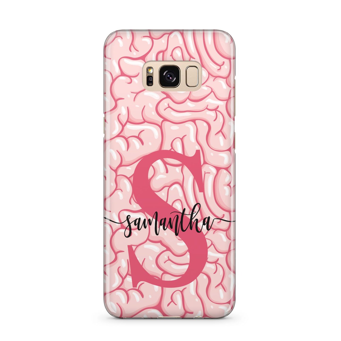 Brain Background with Monogram and Text Samsung Galaxy S8 Plus Case