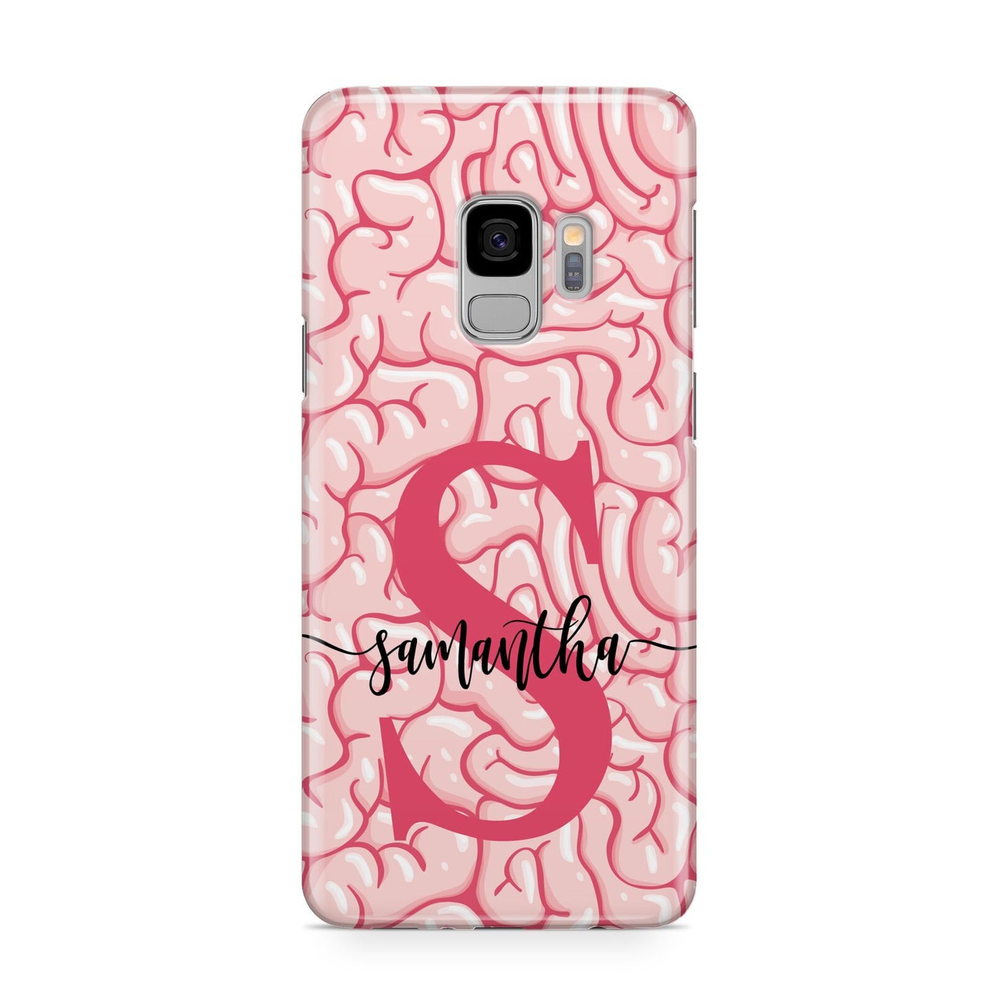 Brain Background with Monogram and Text Samsung Galaxy S9 Case