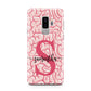 Brain Background with Monogram and Text Samsung Galaxy S9 Plus Case on Silver phone