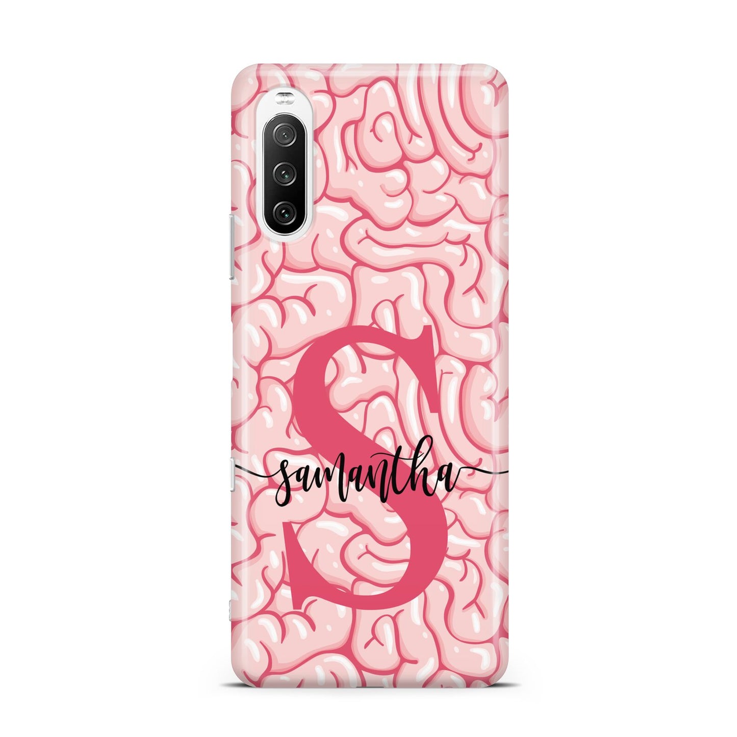 Brain Background with Monogram and Text Sony Xperia 10 III Case