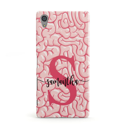 Brain Background with Monogram and Text Sony Xperia Case