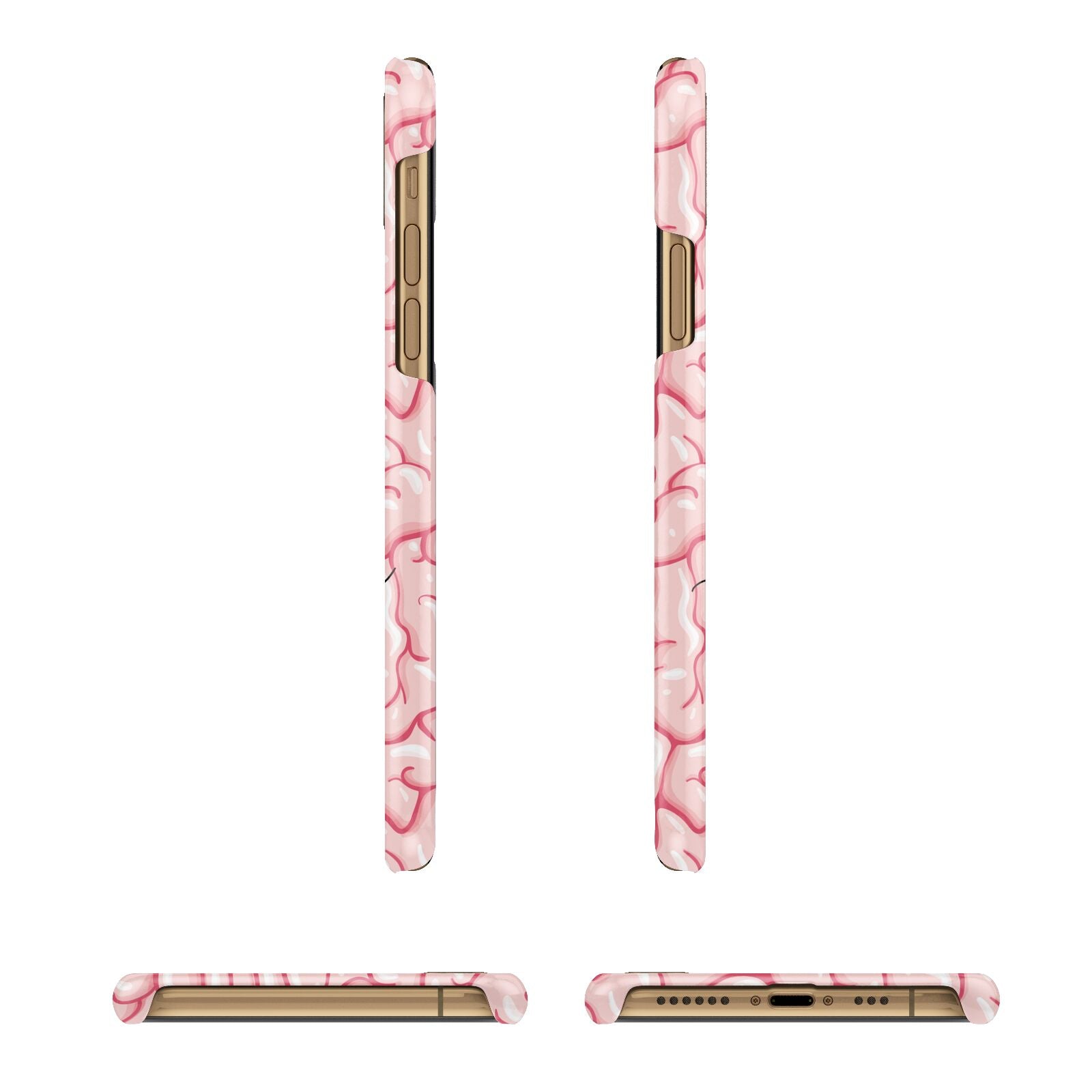 Brain Background with Monogram and Text iPhone 11 3D Snap Case Angle Images