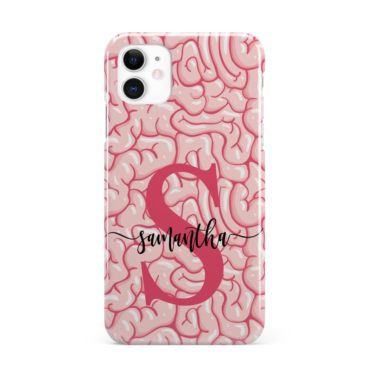 Brain Background with Monogram and Text iPhone 11 3D Snap Case