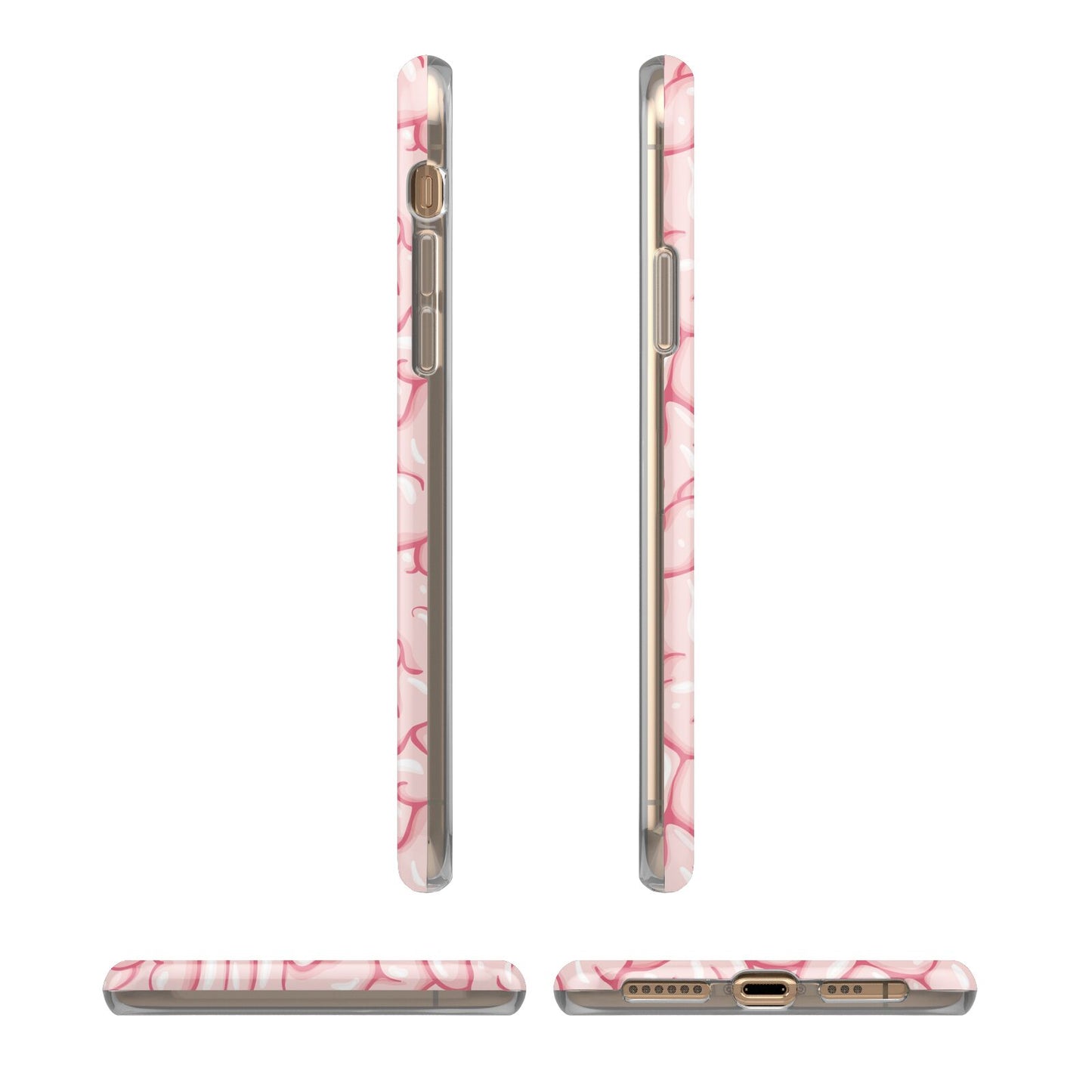 Brain Background with Monogram and Text iPhone 11 3D Tough Case Angle Images