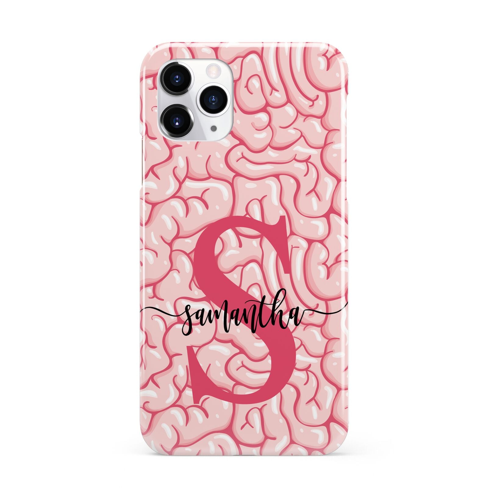 Brain Background with Monogram and Text iPhone 11 Pro 3D Snap Case