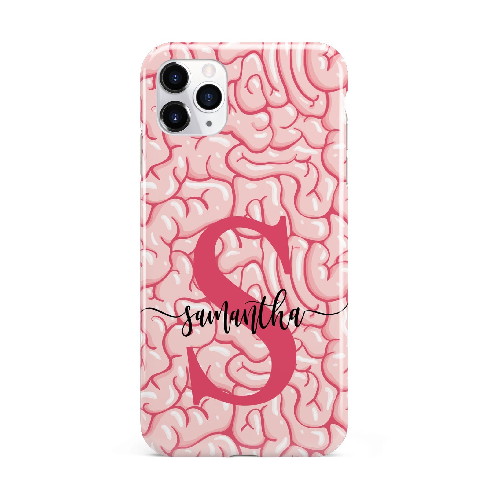 Brain Background with Monogram and Text iPhone 11 Pro Max 3D Tough Case