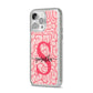 Brain Background with Monogram and Text iPhone 14 Pro Max Glitter Tough Case Silver Angled Image