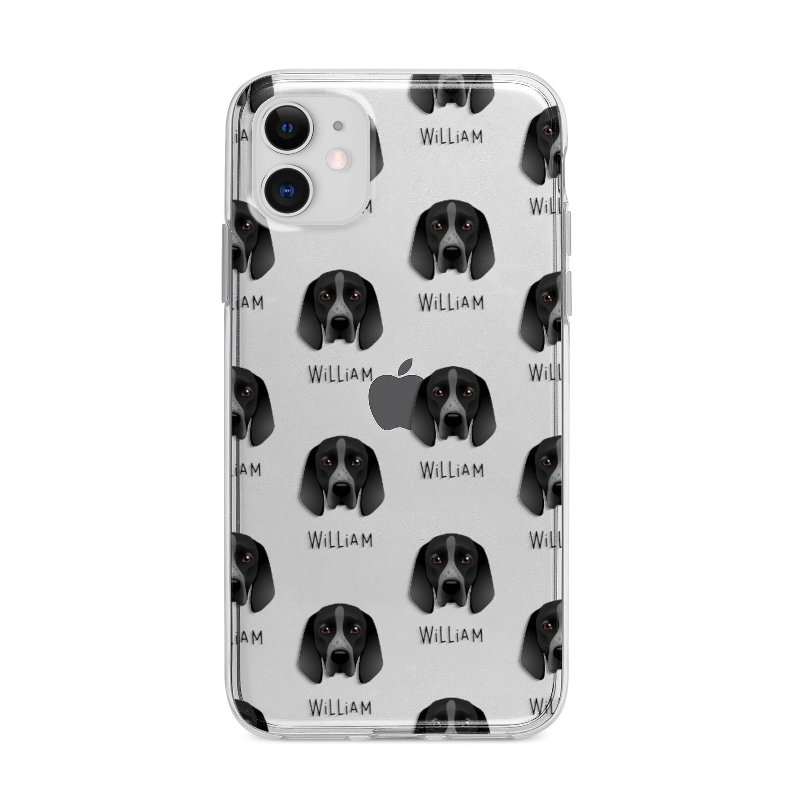 Braque D Auvergne Icon with Name Apple iPhone 11 in White with Bumper Case