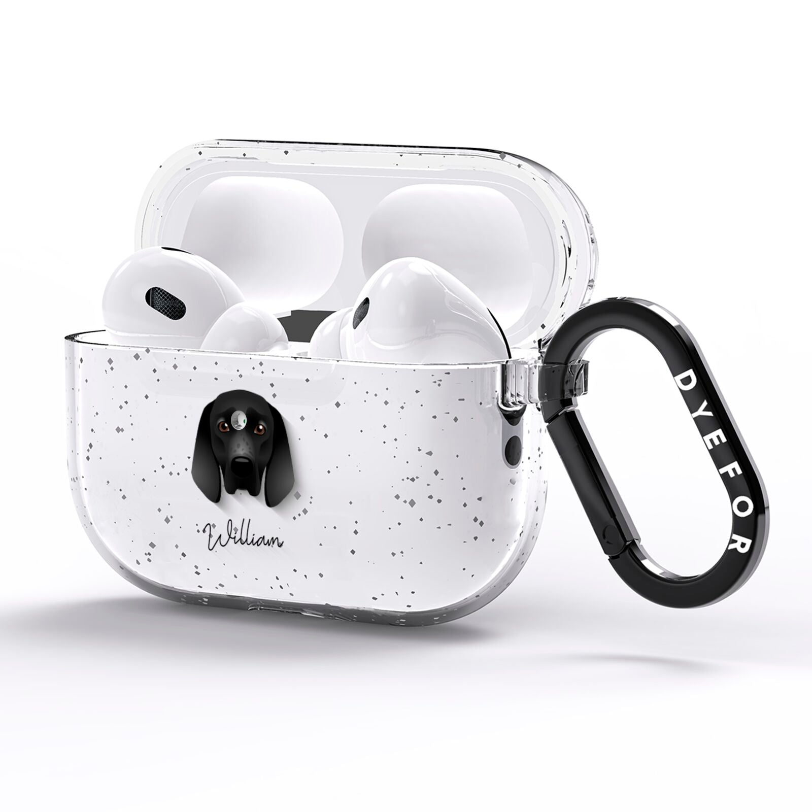 Braque D Auvergne Personalised AirPods Pro Glitter Case Side Image