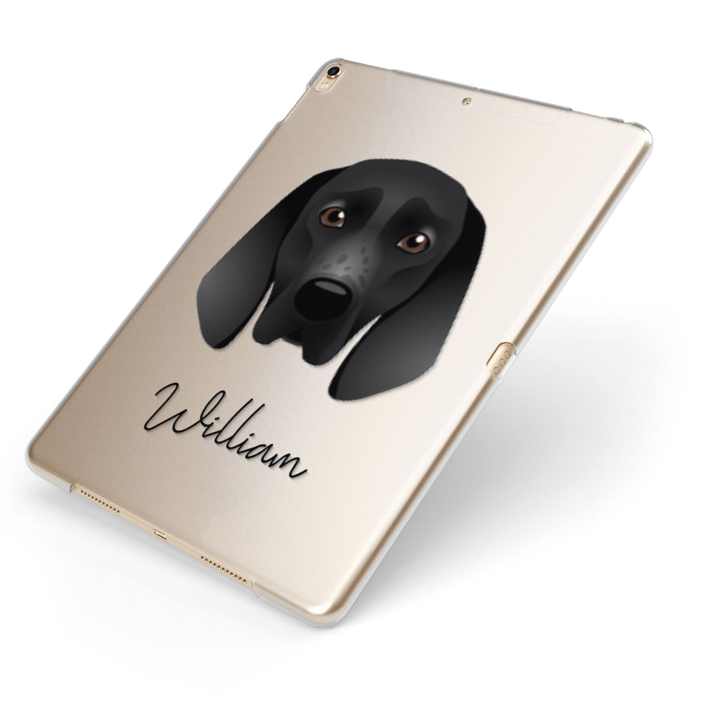 Braque D Auvergne Personalised Apple iPad Case on Gold iPad Side View