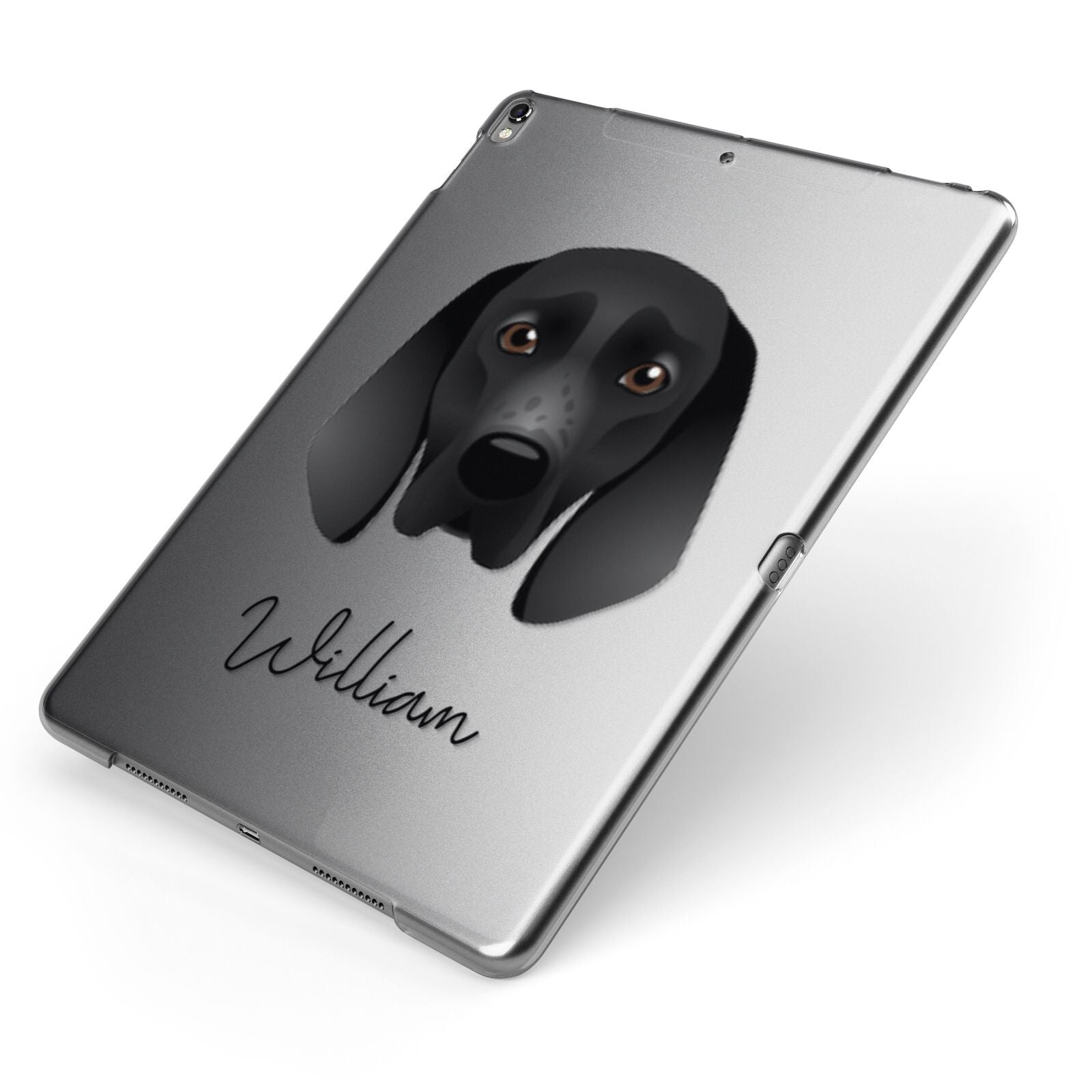 Braque D Auvergne Personalised Apple iPad Case on Grey iPad Side View