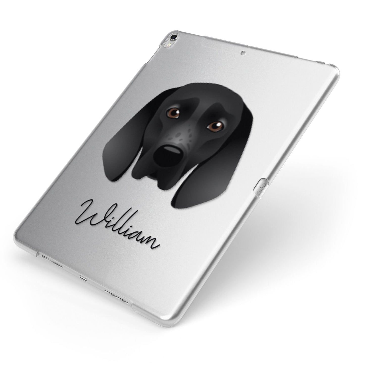 Braque D Auvergne Personalised Apple iPad Case on Silver iPad Side View