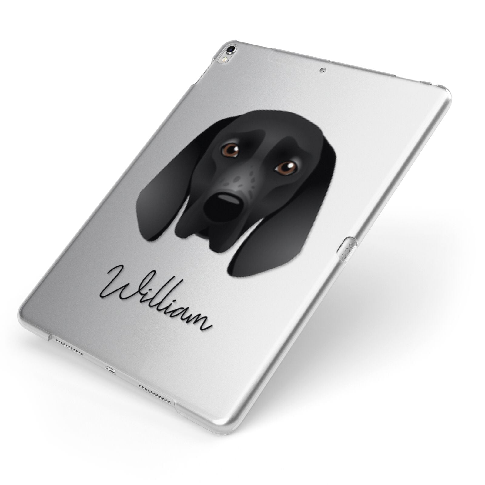 Braque D Auvergne Personalised Apple iPad Case on Silver iPad Side View