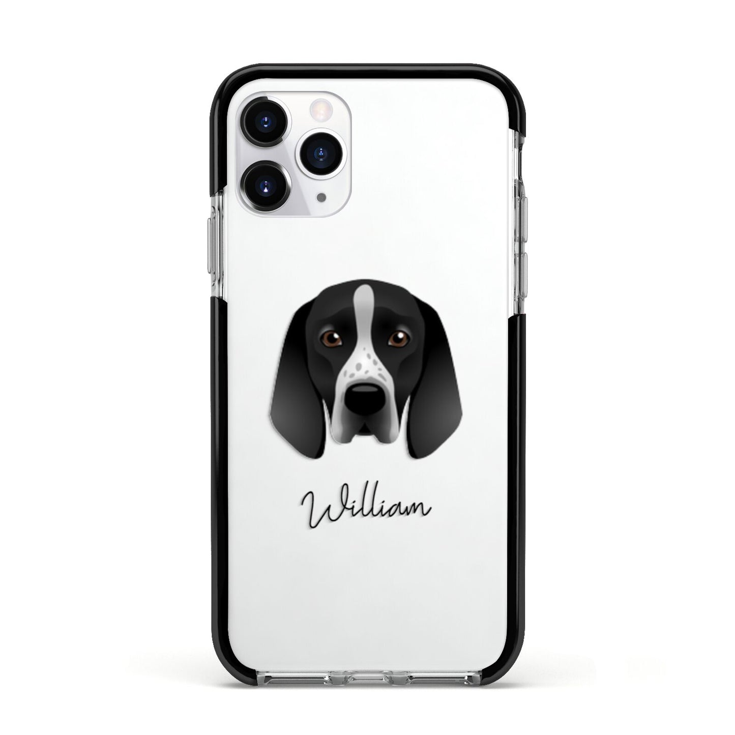 Braque D Auvergne Personalised Apple iPhone 11 Pro in Silver with Black Impact Case