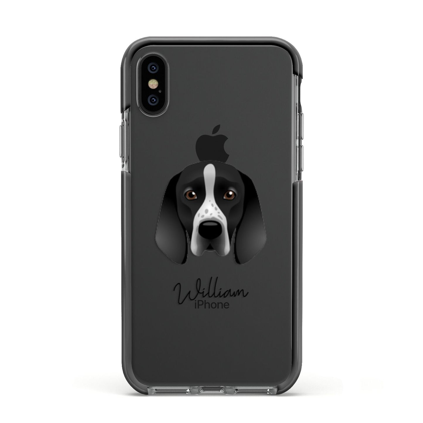 Braque D Auvergne Personalised Apple iPhone Xs Impact Case Black Edge on Black Phone
