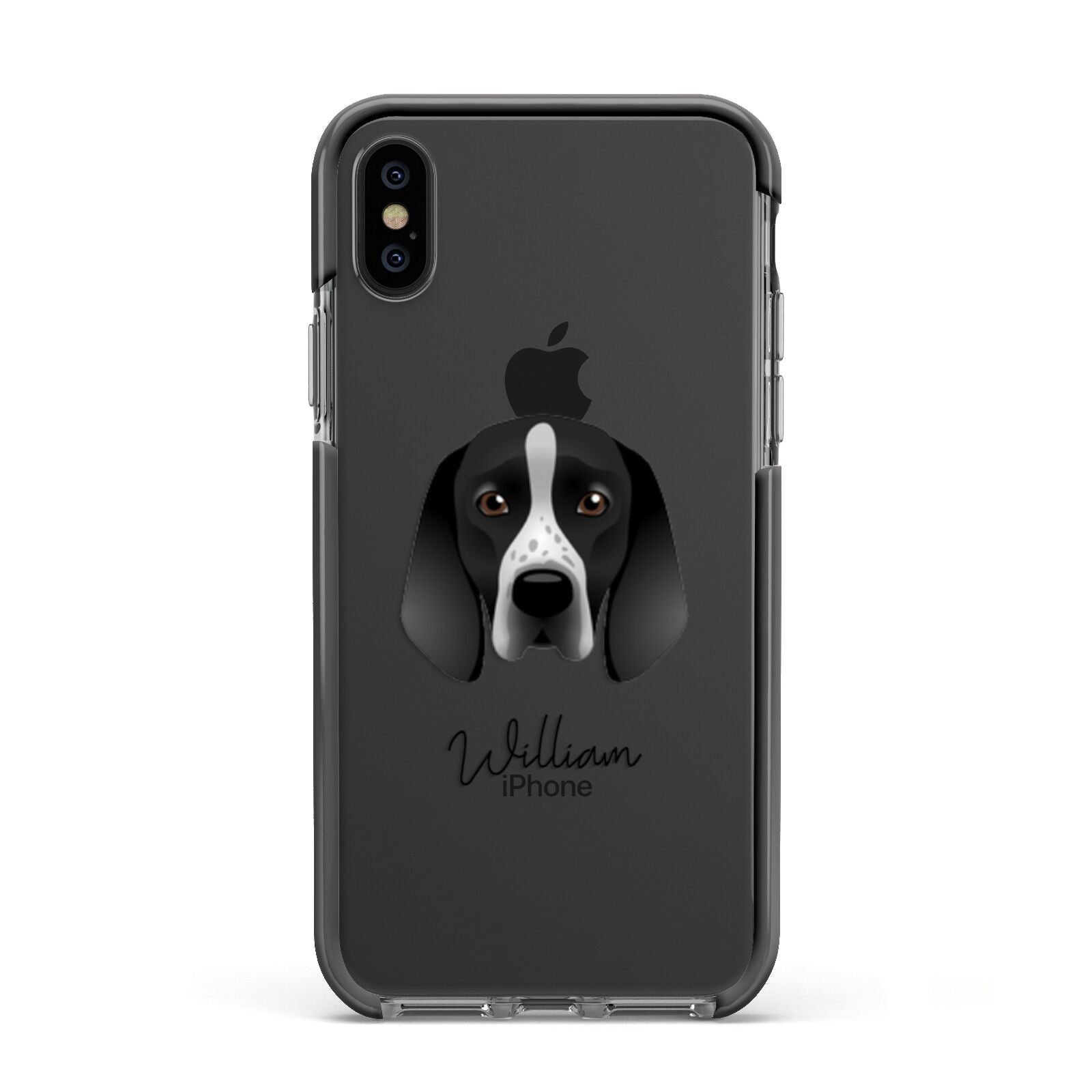 Braque D Auvergne Personalised Apple iPhone Xs Impact Case Black Edge on Black Phone