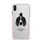 Braque D Auvergne Personalised Apple iPhone Xs Max Impact Case Pink Edge on Silver Phone