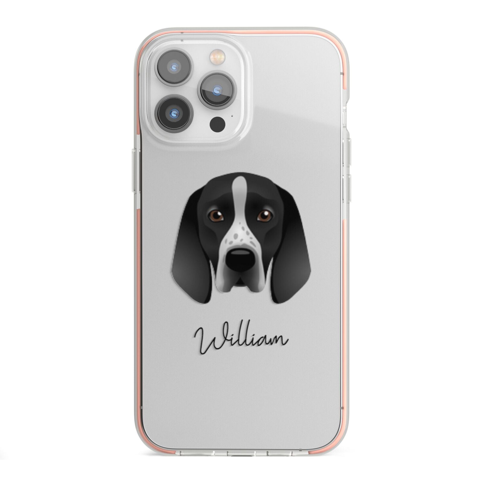 Braque D Auvergne Personalised iPhone 13 Pro Max TPU Impact Case with Pink Edges