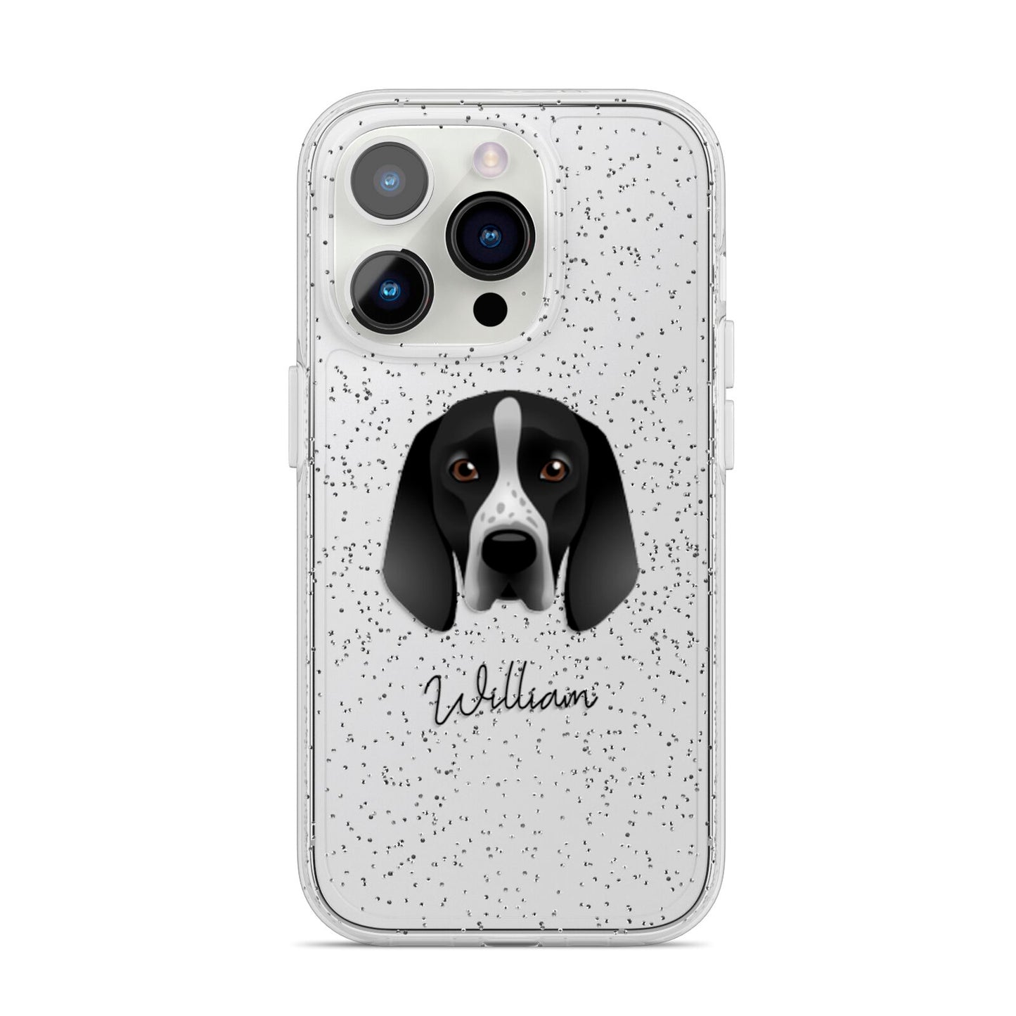 Braque D Auvergne Personalised iPhone 14 Pro Glitter Tough Case Silver