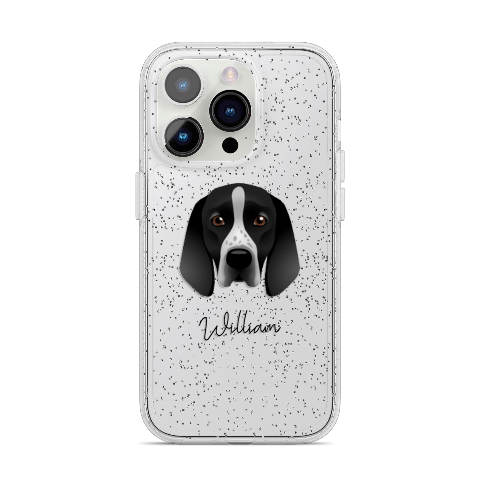 Braque D Auvergne Personalised iPhone 14 Pro Glitter Tough Case Silver