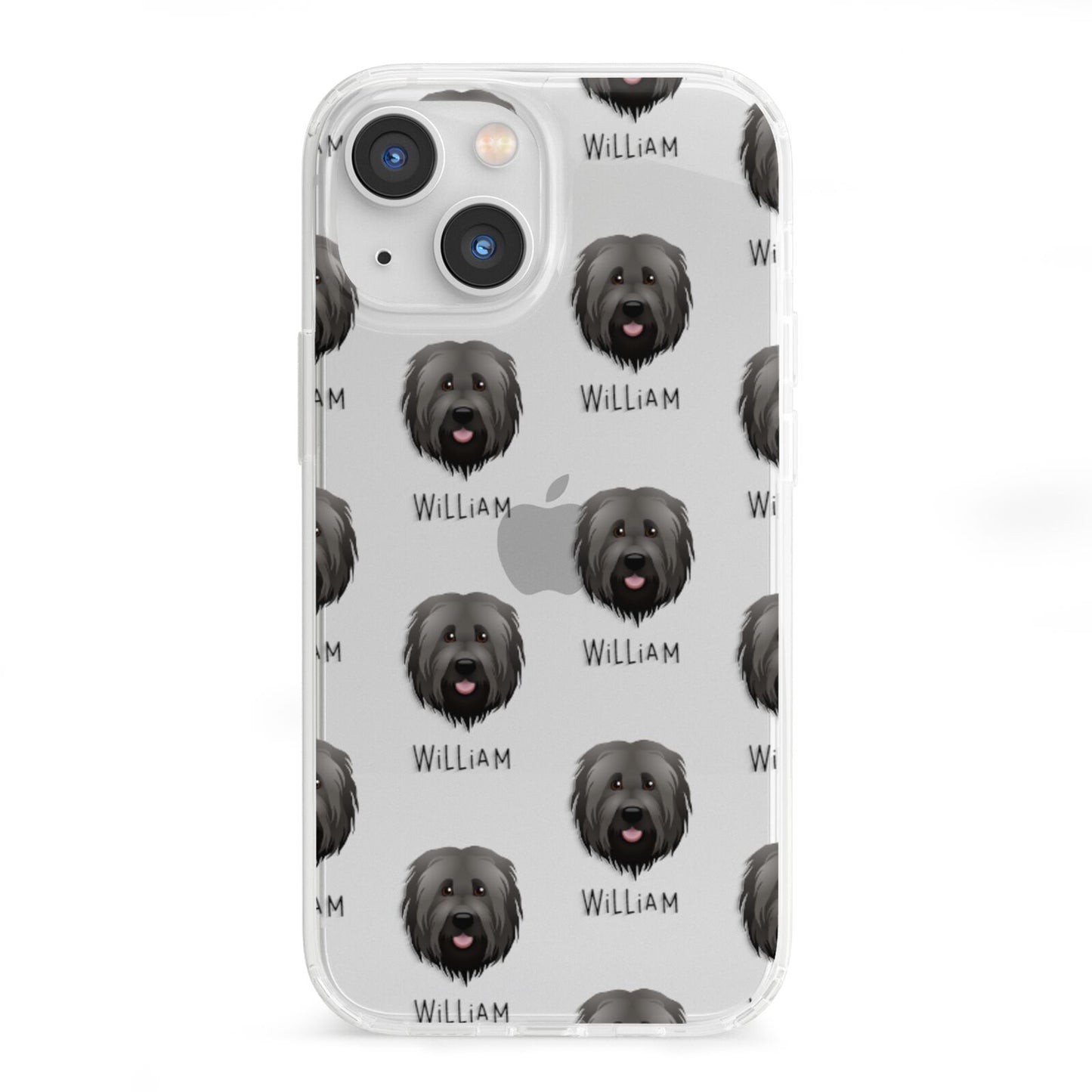 Briard Icon with Name iPhone 13 Mini Clear Bumper Case