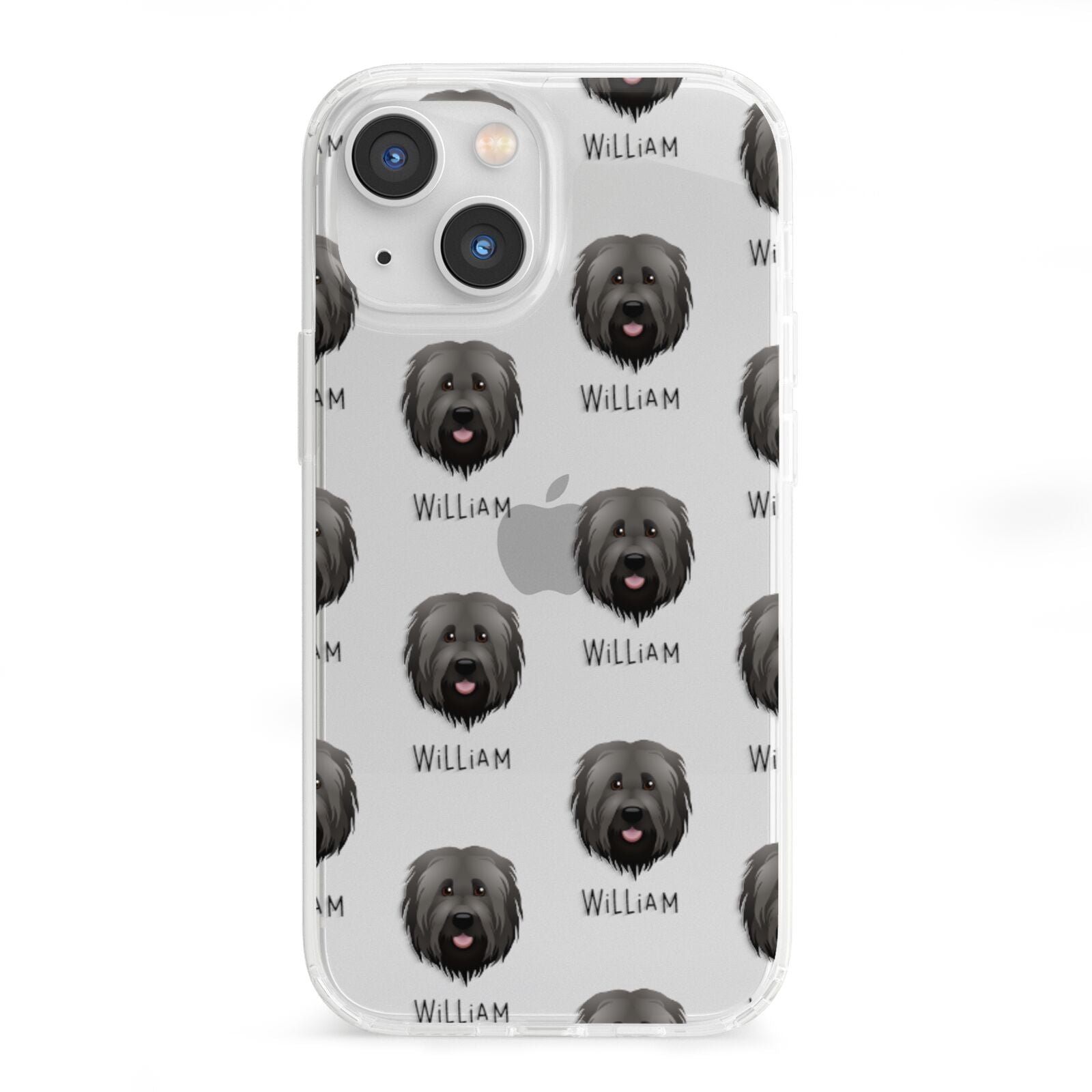 Briard Icon with Name iPhone 13 Mini Clear Bumper Case