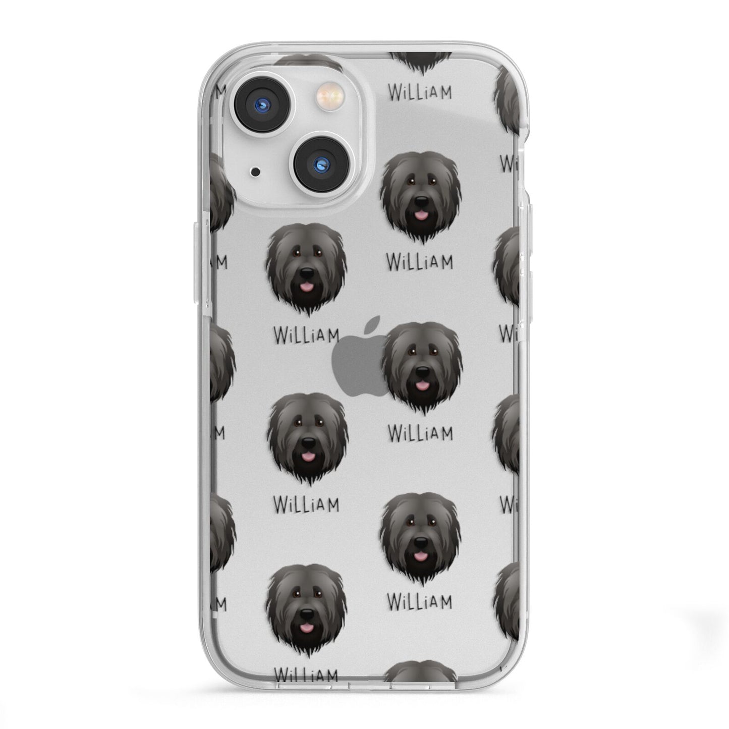 Briard Icon with Name iPhone 13 Mini TPU Impact Case with White Edges