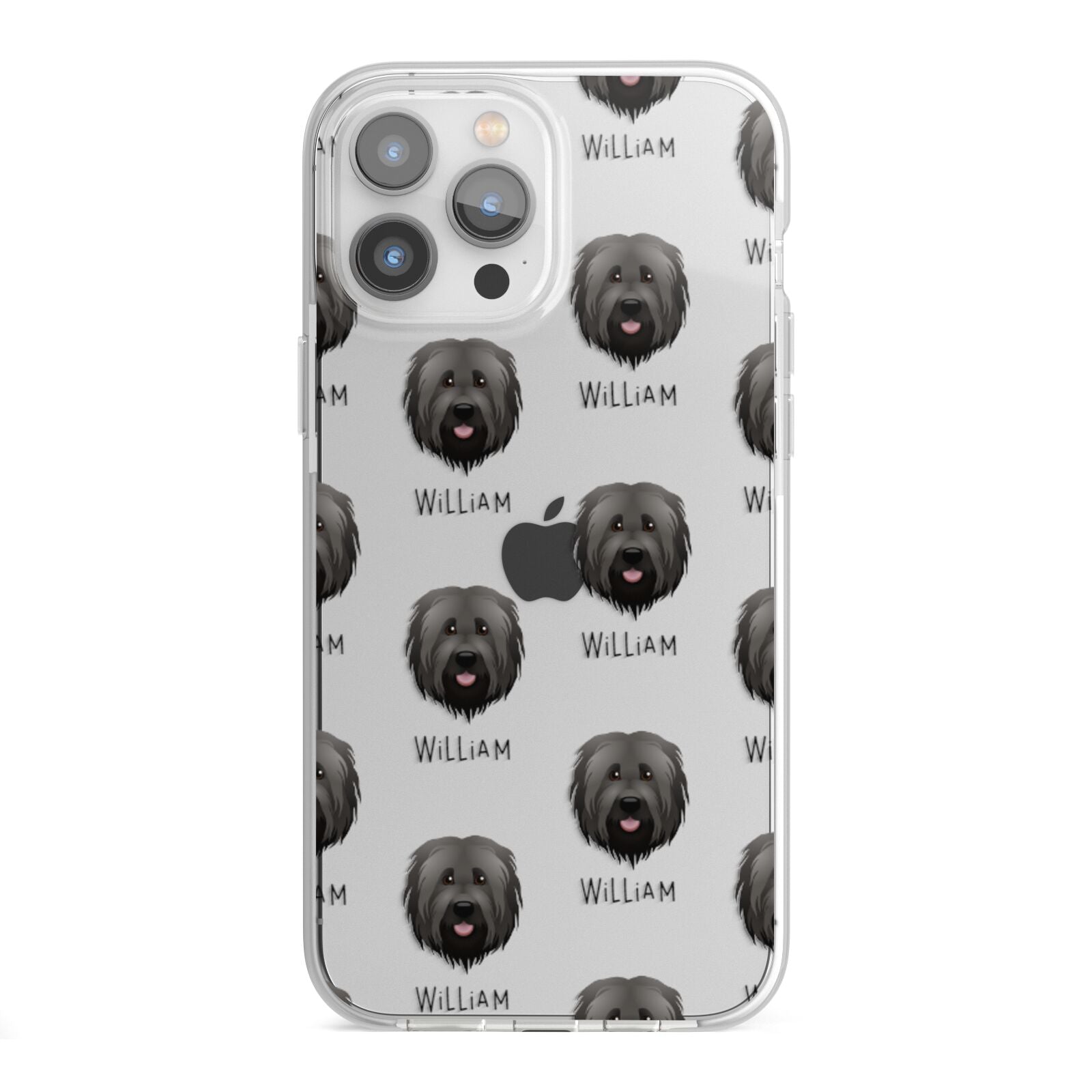 Briard Icon with Name iPhone 13 Pro Max TPU Impact Case with White Edges