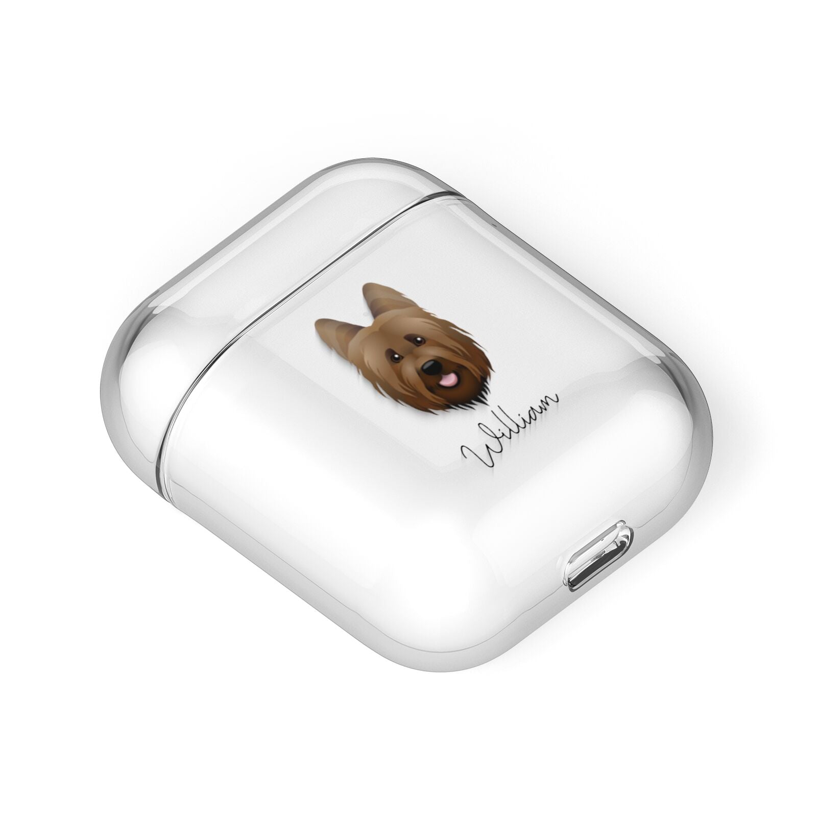 Briard Personalised AirPods Case Laid Flat