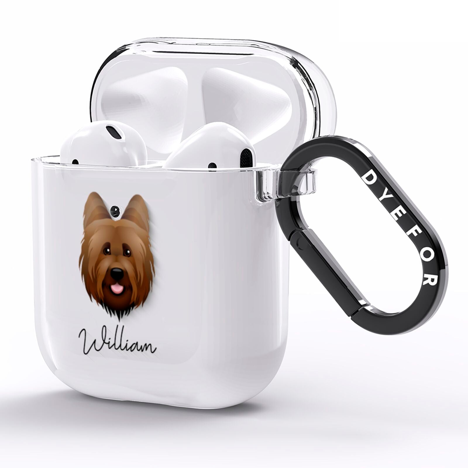 Briard Personalised AirPods Clear Case Side Image