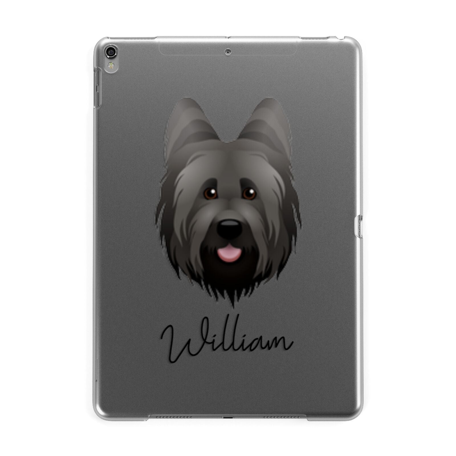 Briard Personalised Apple iPad Grey Case