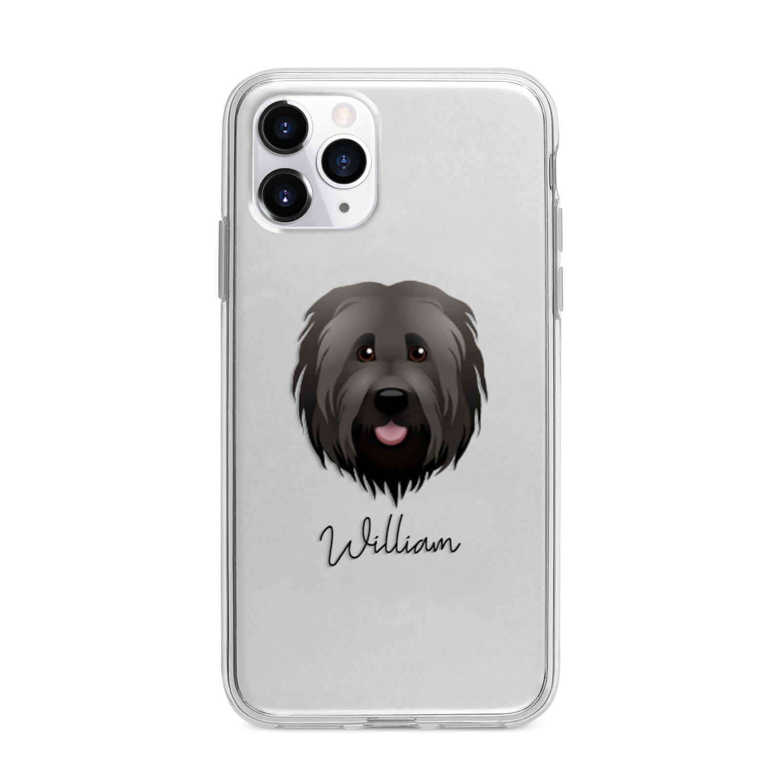 Briard Personalised Apple iPhone 11 Pro Max in Silver with Bumper Case