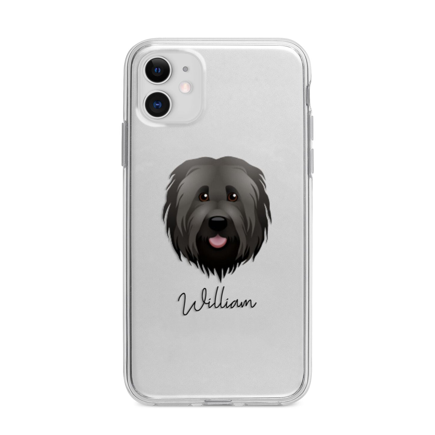 Briard Personalised Apple iPhone 11 in White with Bumper Case