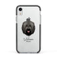 Briard Personalised Apple iPhone XR Impact Case Black Edge on Silver Phone