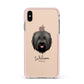 Briard Personalised Apple iPhone Xs Max Impact Case Pink Edge on Gold Phone