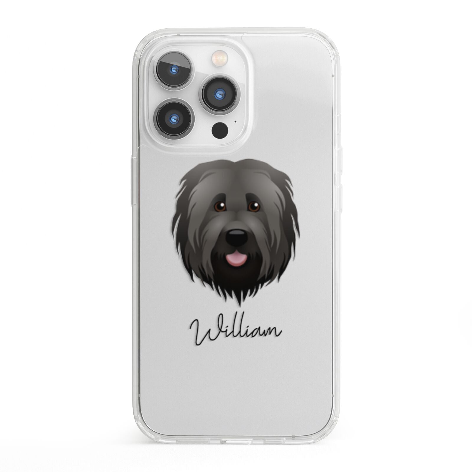 Briard Personalised iPhone 13 Pro Clear Bumper Case