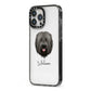Briard Personalised iPhone 13 Pro Max Black Impact Case Side Angle on Silver phone