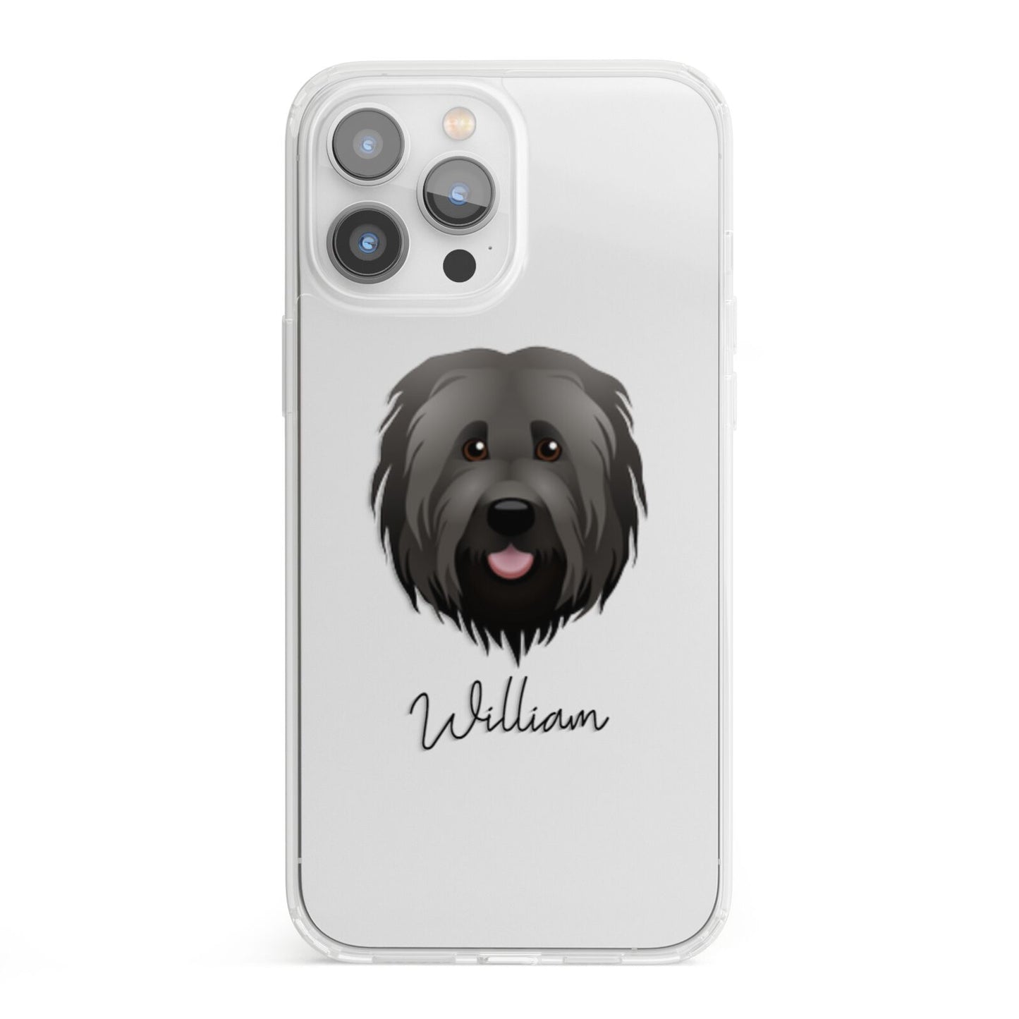 Briard Personalised iPhone 13 Pro Max Clear Bumper Case