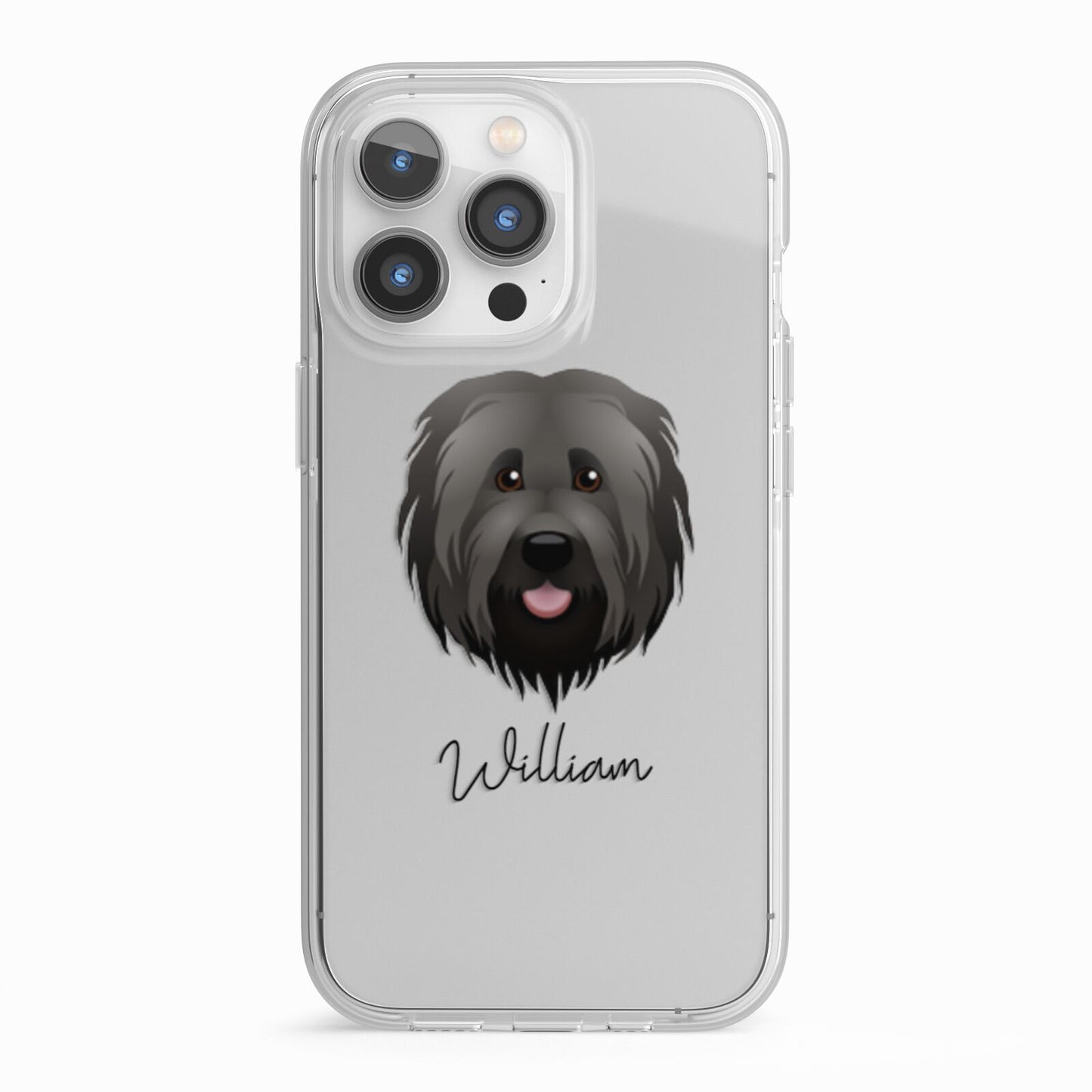 Briard Personalised iPhone 13 Pro TPU Impact Case with White Edges