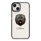 Briard Personalised iPhone 14 Black Impact Case on Silver phone