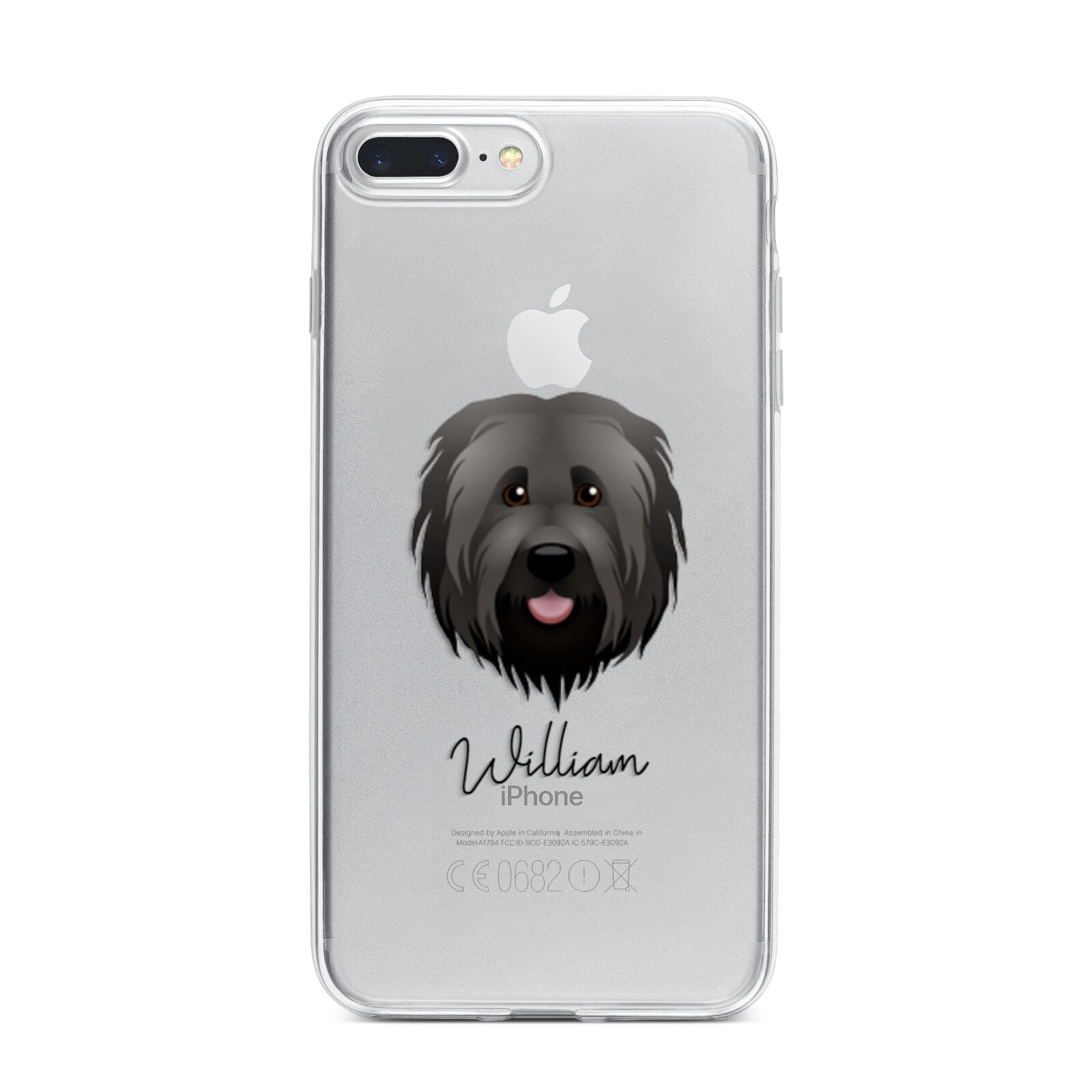 Briard Personalised iPhone 7 Plus Bumper Case on Silver iPhone