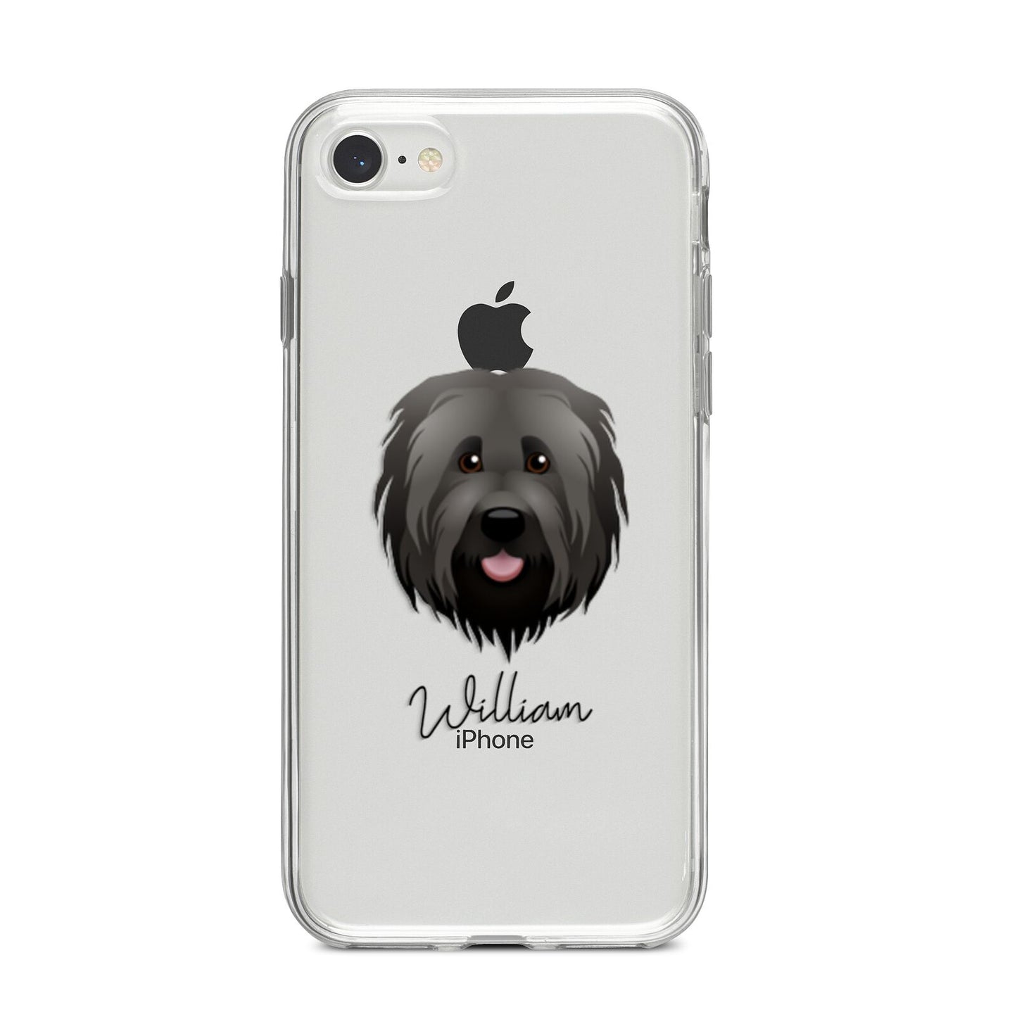 Briard Personalised iPhone 8 Bumper Case on Silver iPhone