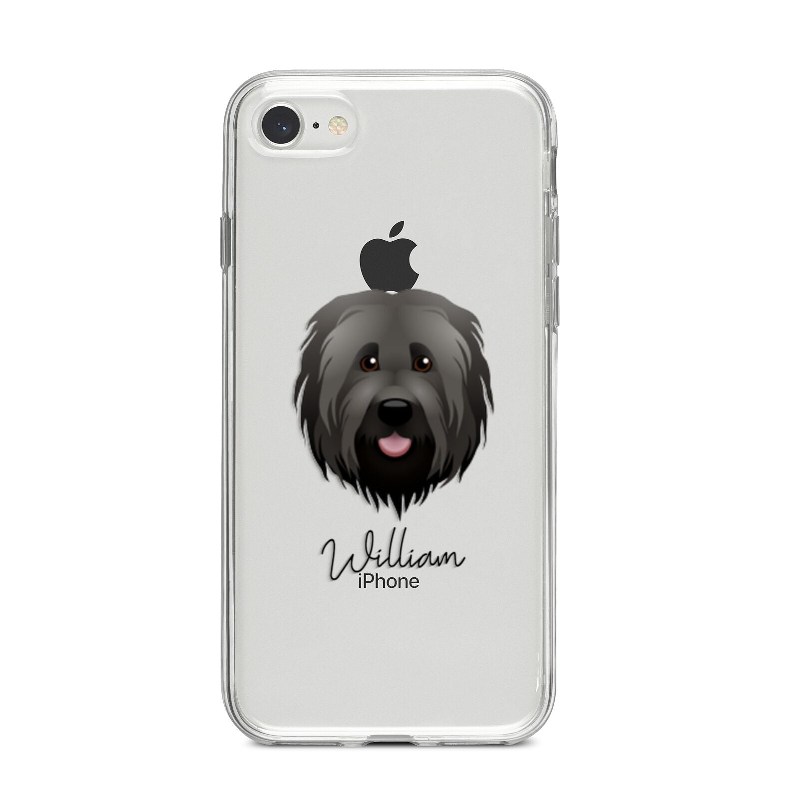 Briard Personalised iPhone 8 Bumper Case on Silver iPhone