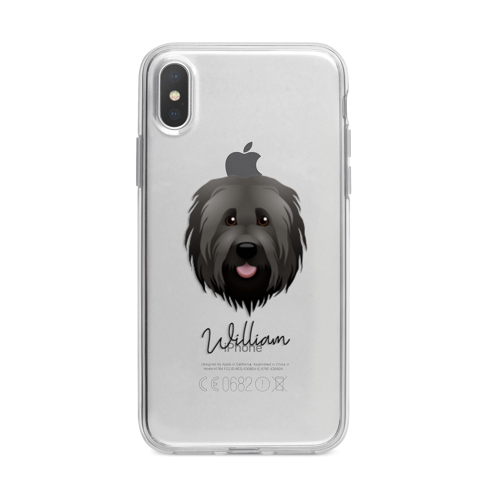 Briard Personalised iPhone X Bumper Case on Silver iPhone Alternative Image 1